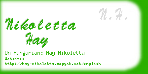 nikoletta hay business card